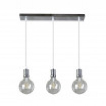 Distribuidor - Lâmpadas Diversas | Lâmpadas Modernas | LAMPARA PRISCO 3XE27 CROMO/TRANSPARENTE BOMBILLAS INCLUIDAS 24W 2700K 2550LM REGX64X12,5 CM Ref: 167193020